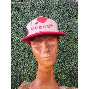 vtg 80s I LOVE OREGON Trucker Hat // tourist natue grunge portland destination